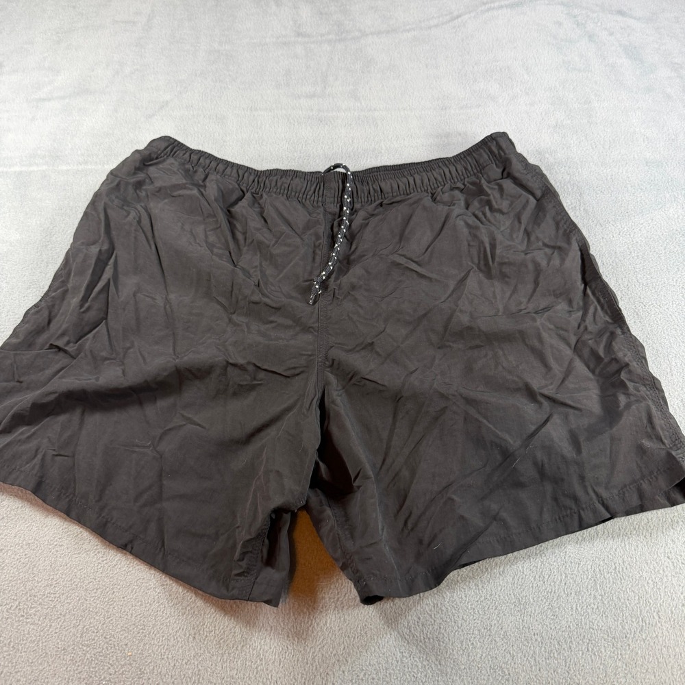 Islander Mens Swim Trunks Black Mesh Lined Elastic Waist Drawstring Large